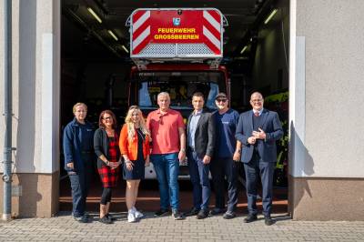 Nicole Walter-Mundt und Danny Eichelbaum bei der Feuerwehr Gro�beeren